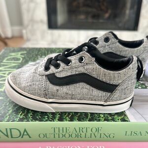 Vans Kids Gray and Black Low Top Sneakers